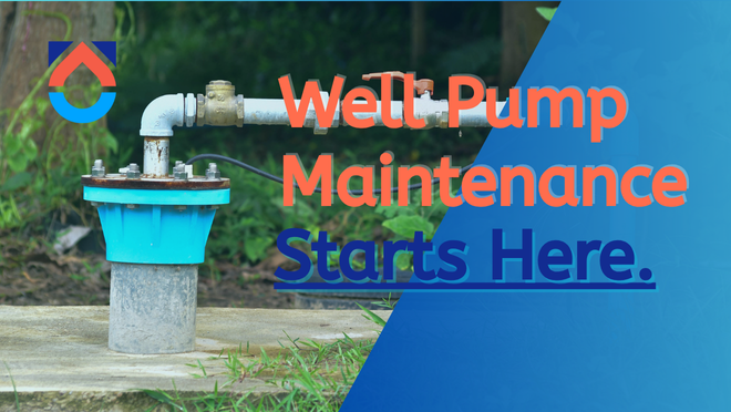 Residential wellhead system on concrete slab — start of water transfer pump setup for private wells.