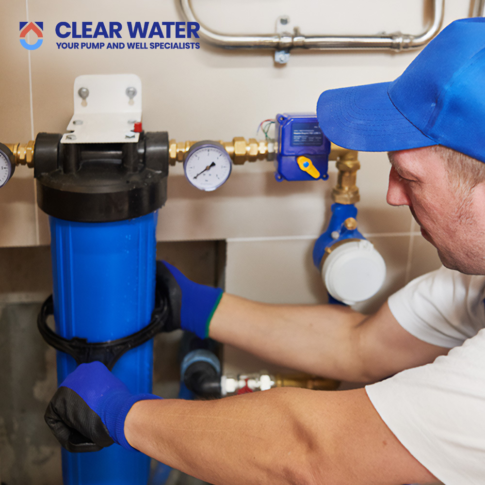 Close-up of a carbon filter being replaced
